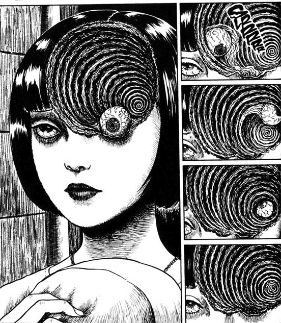 Azami Kurotani, uma das vítimas da espiral em "Uzumaki".